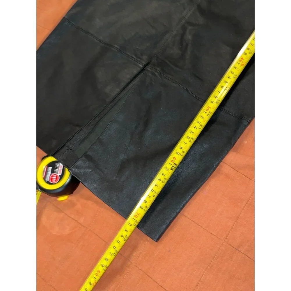 Ba&Sh Black Faux Leather Midi Pencil Skirt Size Medium